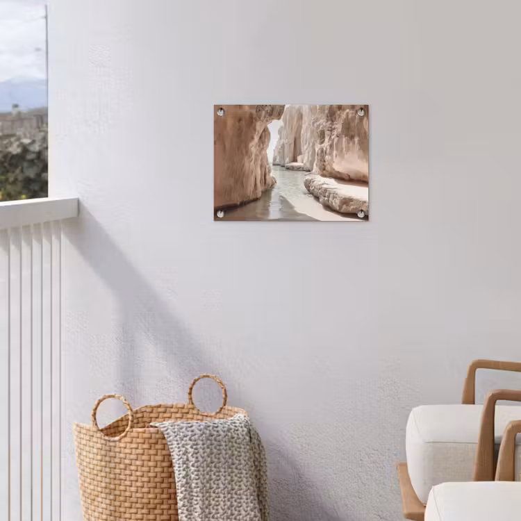 Rotsen - Zee - Zand - Kloof tuinposter los doek klein -sfeer8