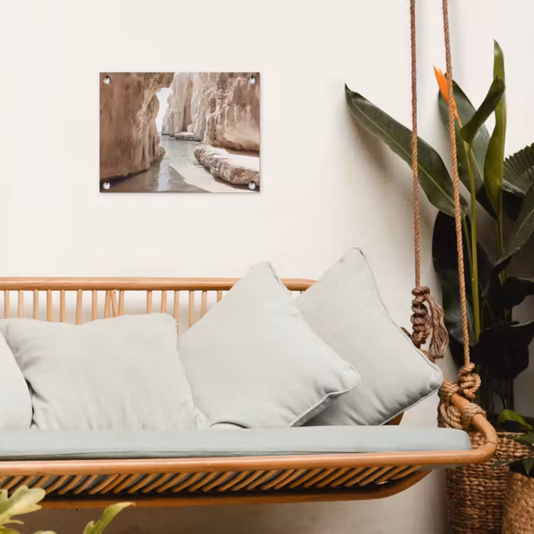 Rotsen - Zee - Zand - Kloof tuinposter los doek klein -sfeer7