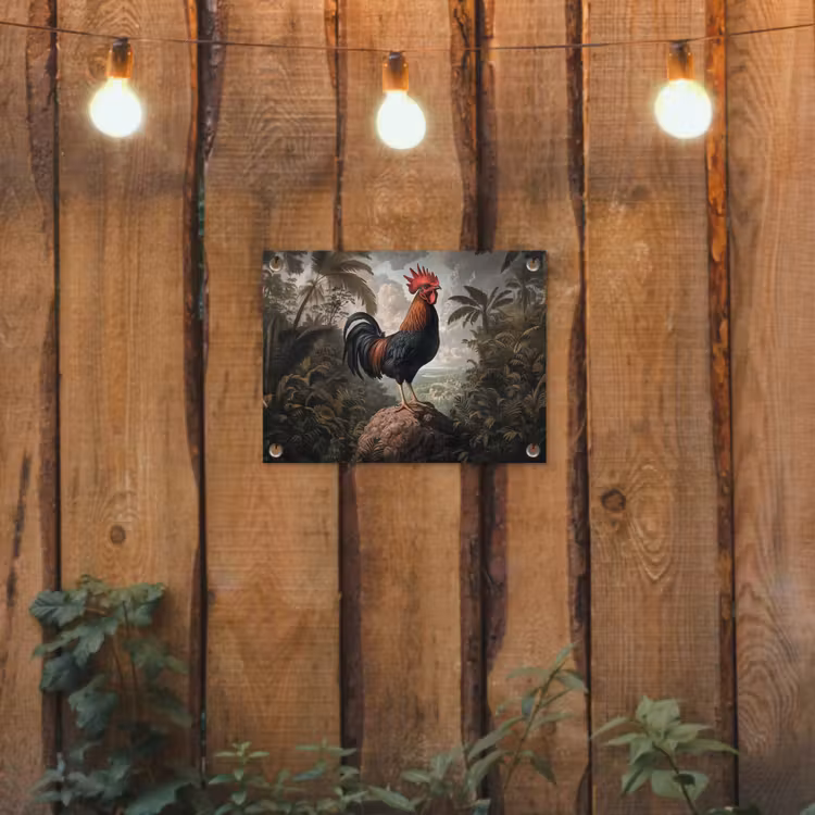 Haan - Rots - Landschap - Wolken tuinposter los doek klein -sfeer1