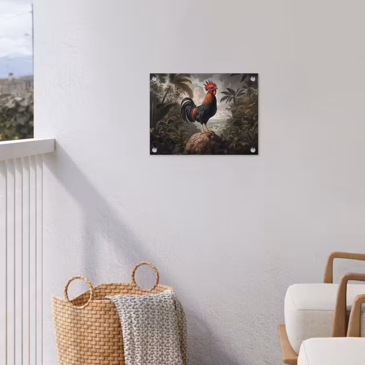 Haan - Rots - Landschap - Wolken tuinposter los doek klein -sfeer8