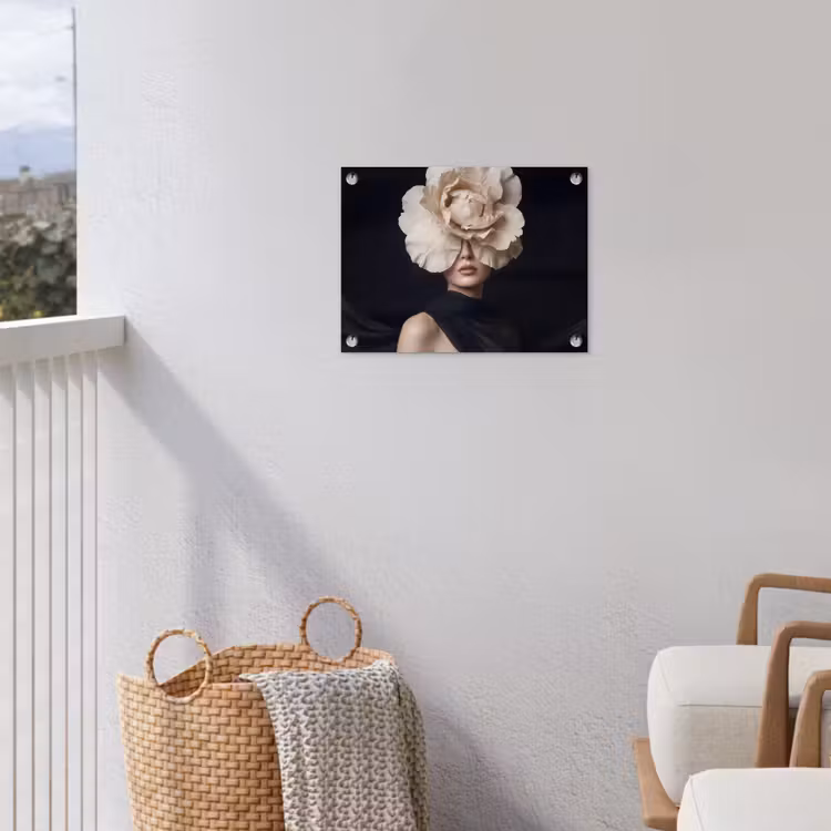 Roos - Tijdloos - Zwart tuinposter los doek klein -sfeer8