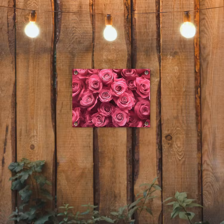 Rozen - Pink - Bloem tuinposter los doek klein -sfeer1
