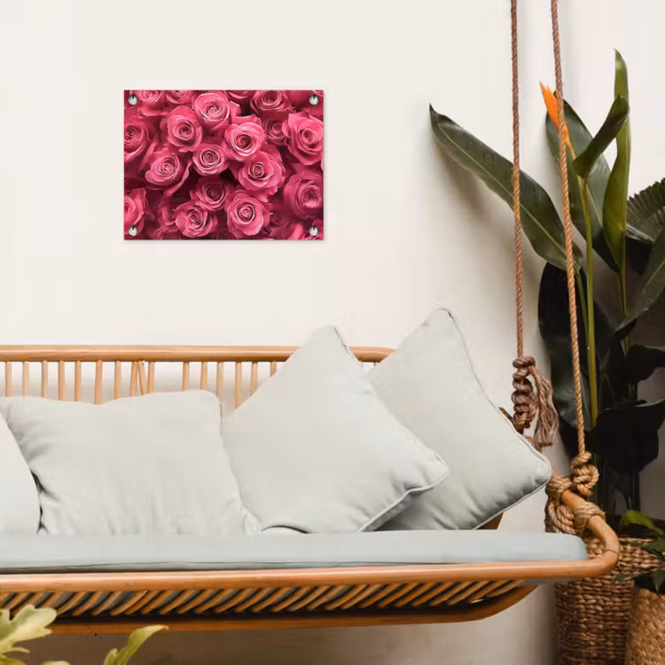 Rozen - Pink - Bloem tuinposter los doek klein -sfeer7