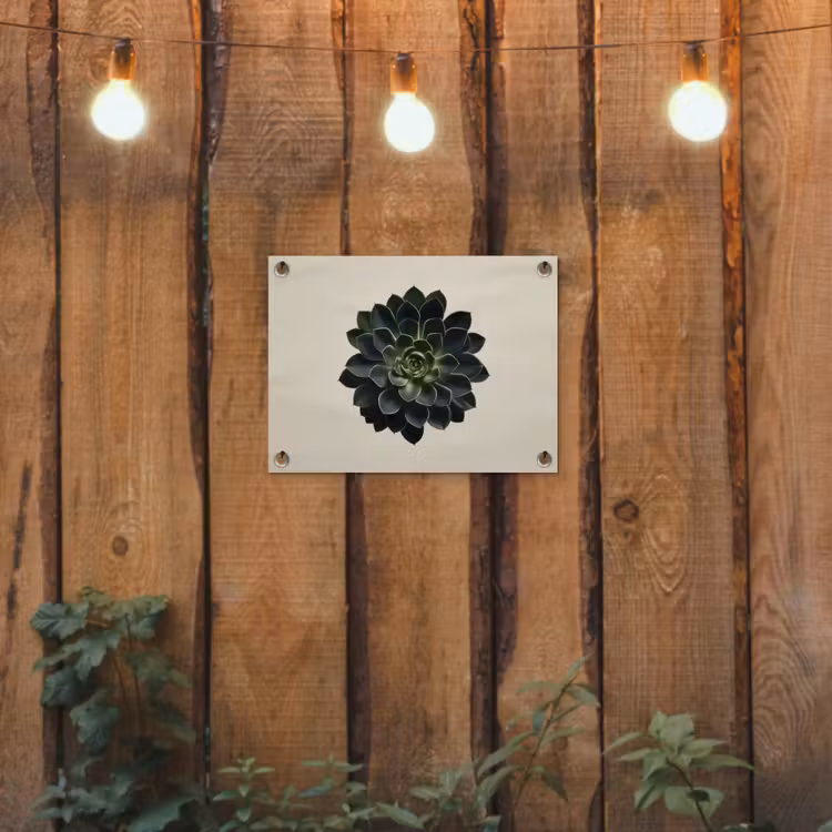 Rozet - Cirkelvormig - Donkergroen tuinposter los doek klein -sfeer1