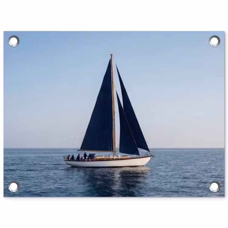 Zeilboot - Zee - Blauw tuinposter los doek klein -3d