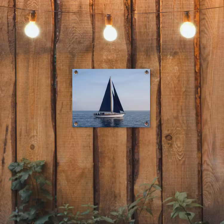 Zeilboot - Zee - Blauw tuinposter los doek klein -sfeer1