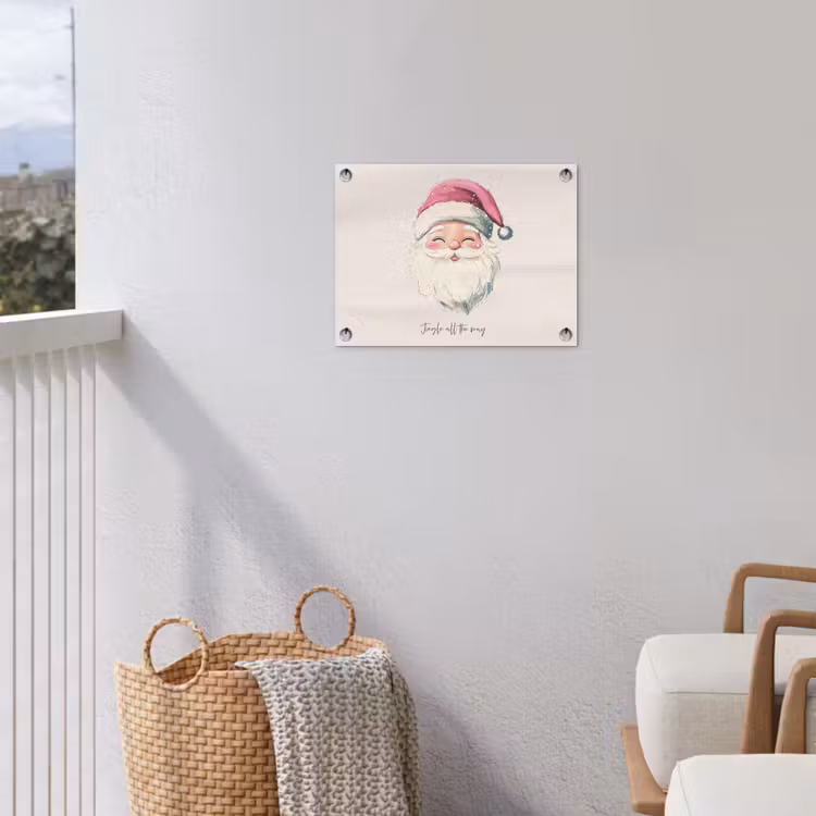 Kerstman - Kerst - Quote - Beige tuinposter los doek klein -sfeer8
