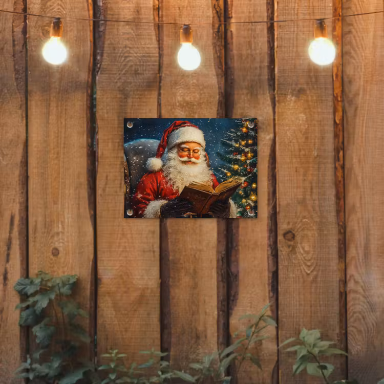 Kerstman - Kerst - Winter - Kerstboom tuinposter los doek klein -sfeer1