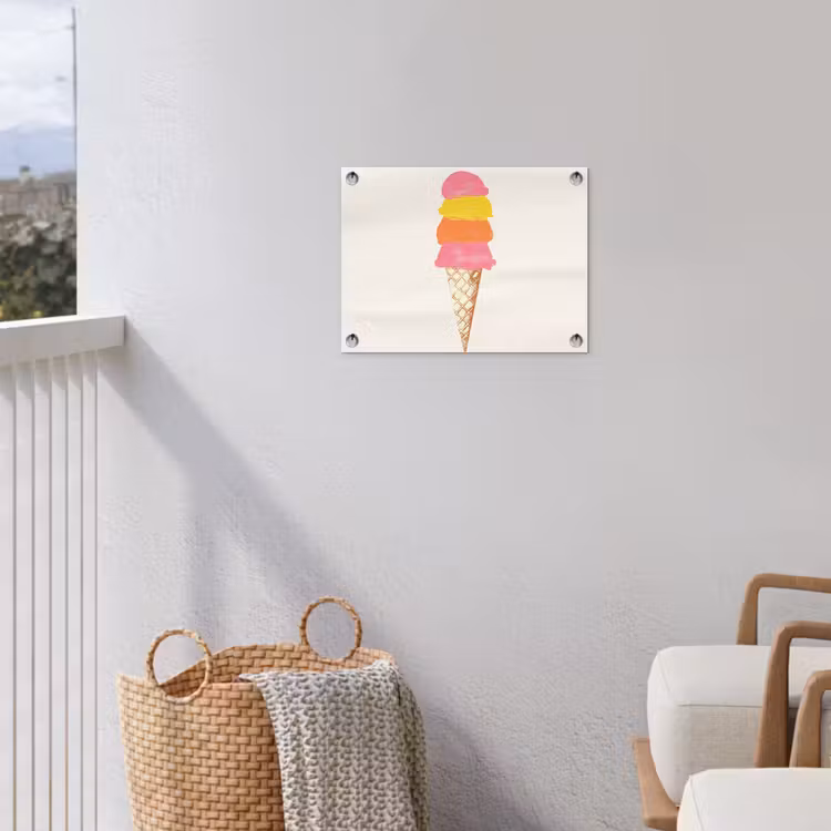 Schepijs - Hoorntje - Illustratie - Minimalistisch tuinposter los doek klein -sfeer8