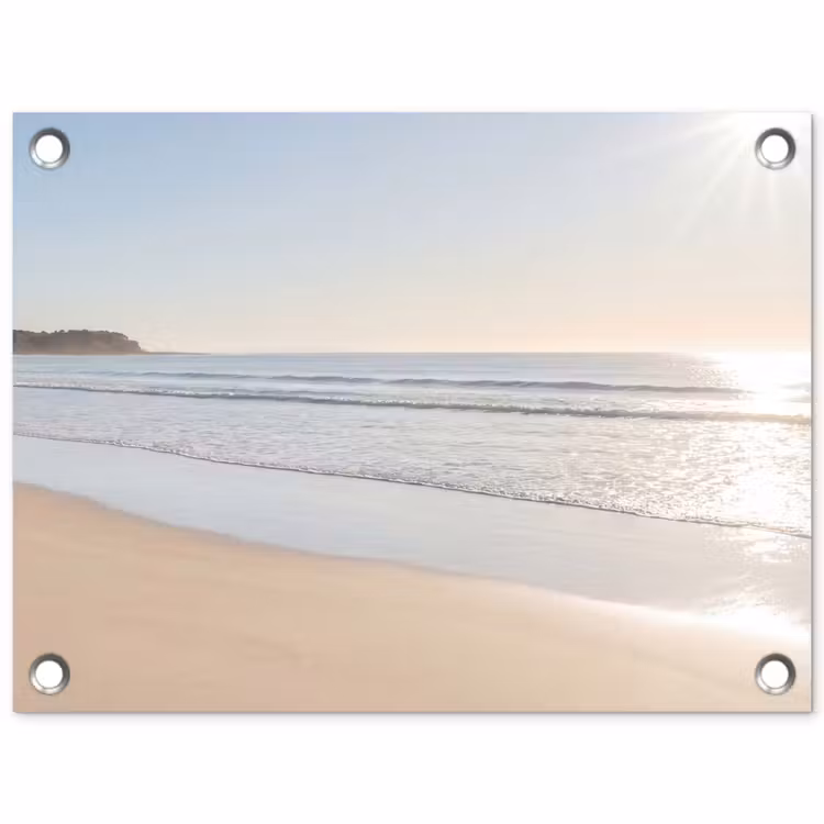 Zee - Zon - Zand tuinposter los doek klein -3d