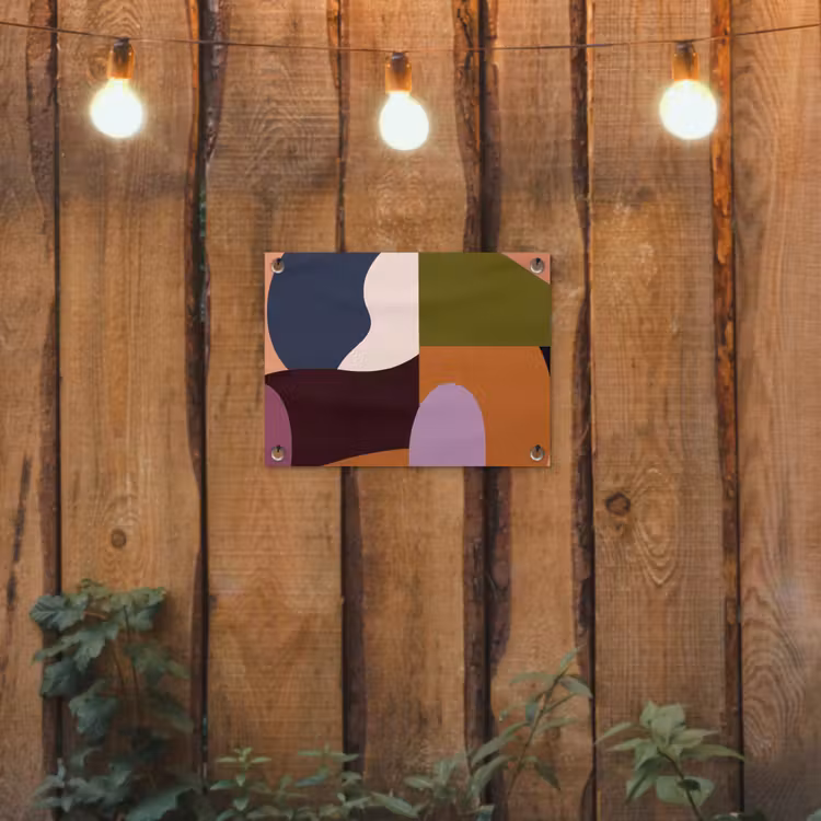 Vormen - Abstract - Kleuren - Vierkant tuinposter los doek klein -sfeer1