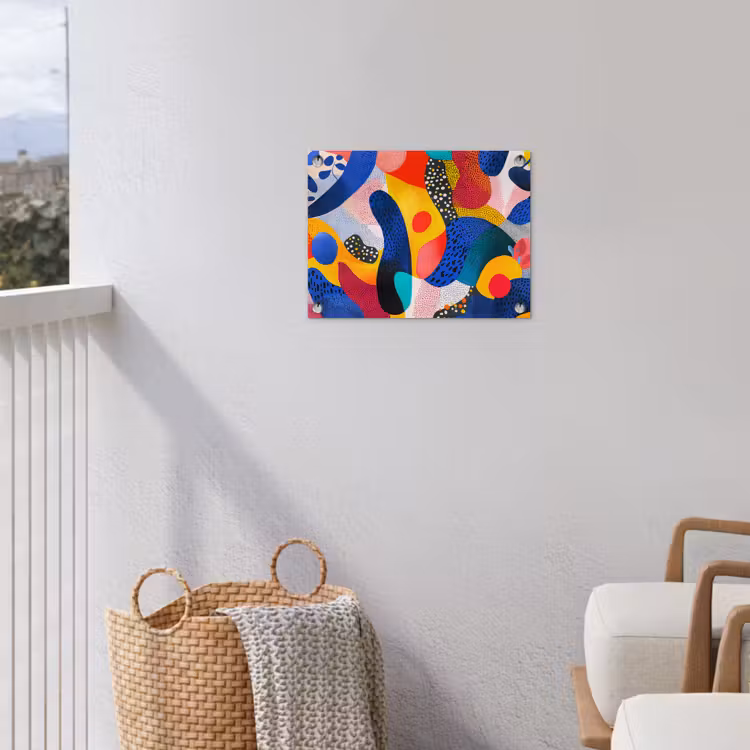 Vormen - Abstract - Stippels - Blauw tuinposter los doek klein -sfeer8