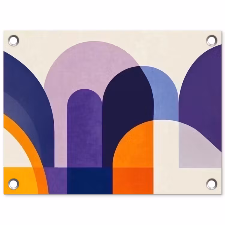 Vormen - Abstract - Grafisch - Oranje tuinposter los doek klein -3d