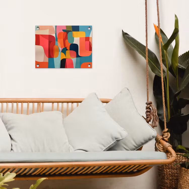 Vormen - Kleurrijk - Abstract - Vlakken tuinposter los doek klein -sfeer7