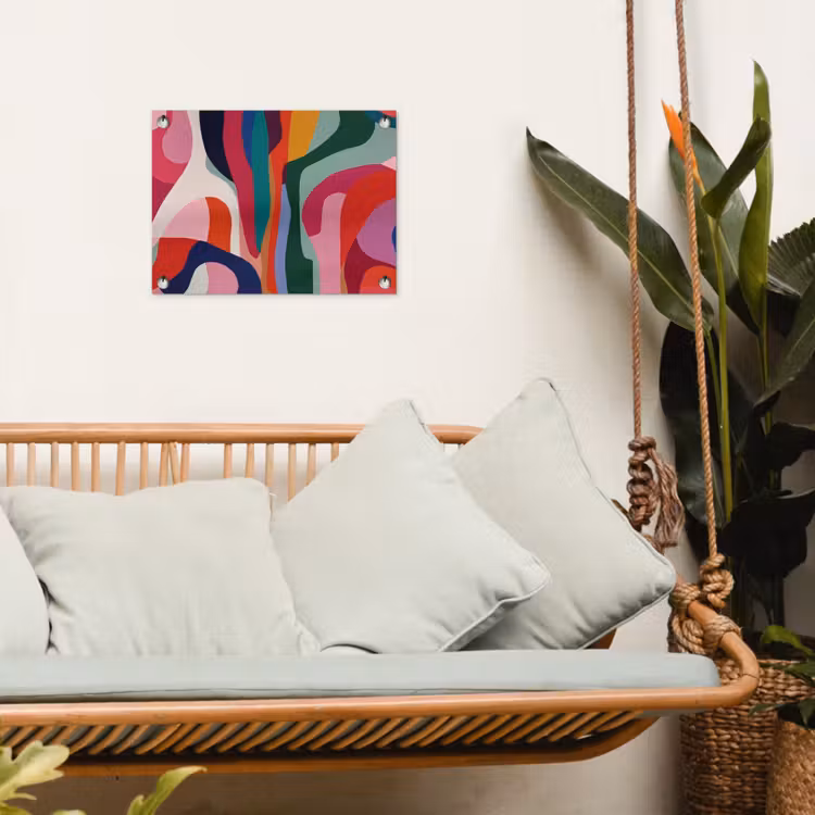 Vormen - Bochten - Kleurrijk - Abstract tuinposter los doek klein -sfeer7