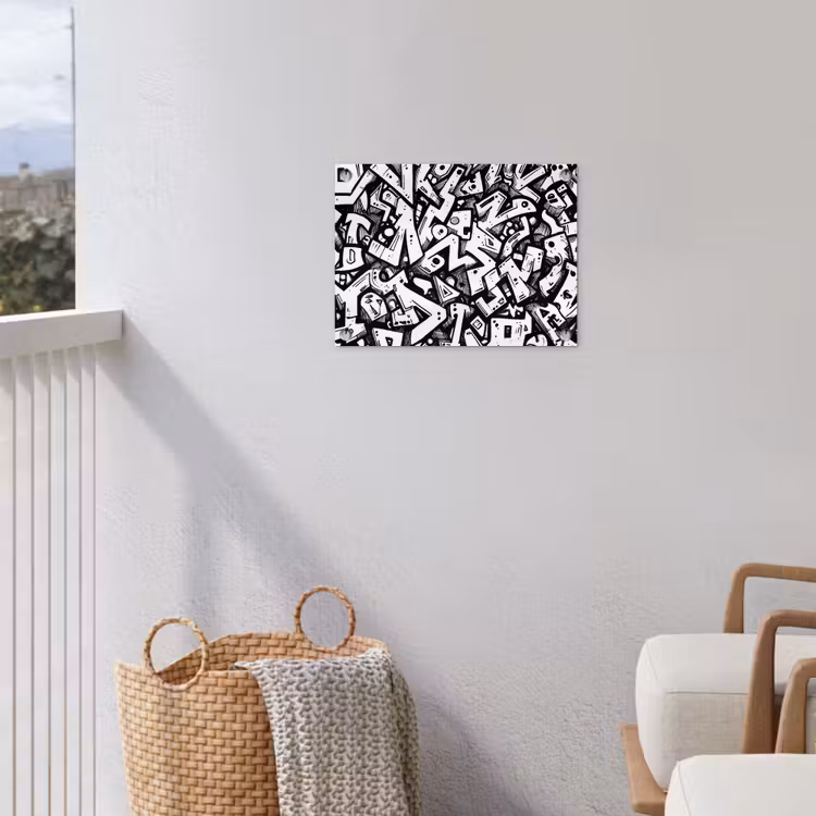 Vormen - Letters - Graffiti - Zwart tuinposter los doek klein -sfeer8