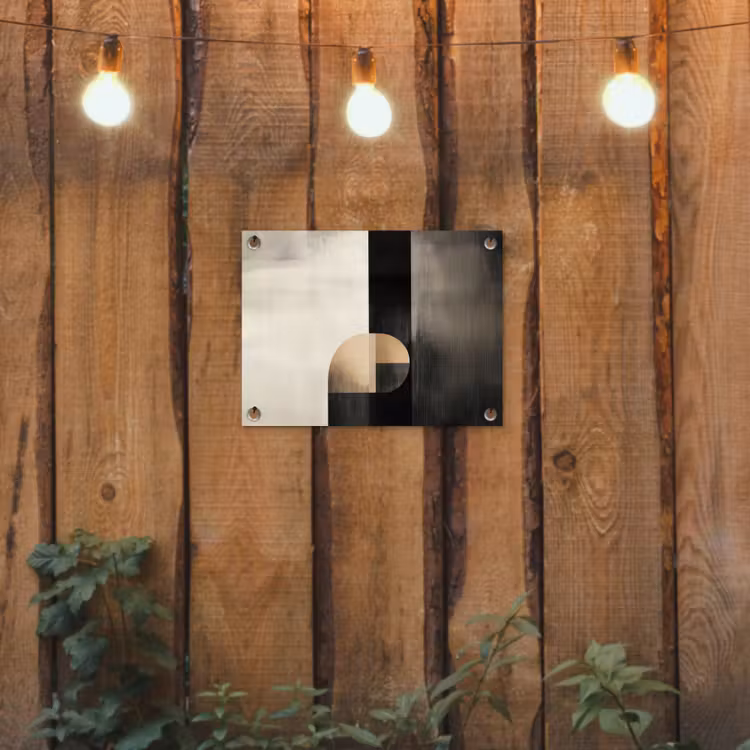 Vormen - Modern - Zwart tuinposter los doek klein -sfeer1
