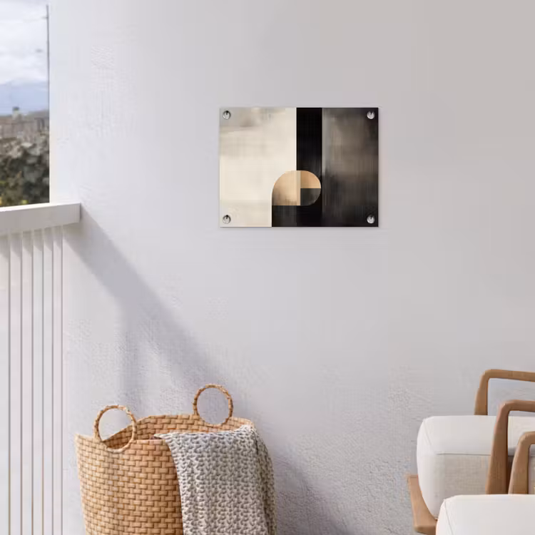 Vormen - Modern - Zwart tuinposter los doek klein -sfeer8