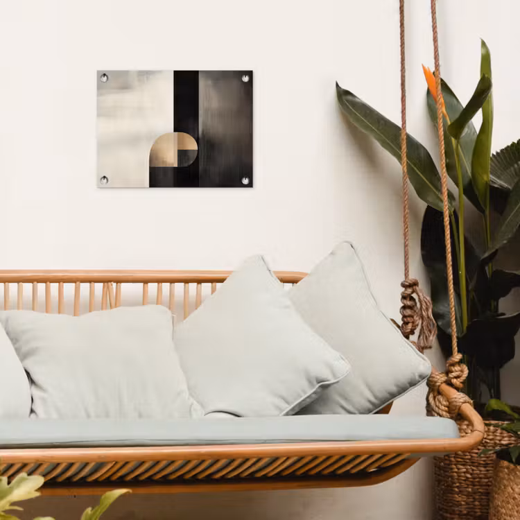Vormen - Modern - Zwart tuinposter los doek klein -sfeer7