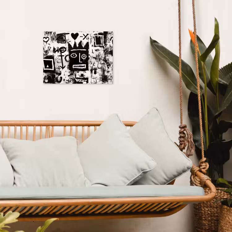 Vormen - Gezocht - Zwart - Abstract tuinposter los doek klein -sfeer7
