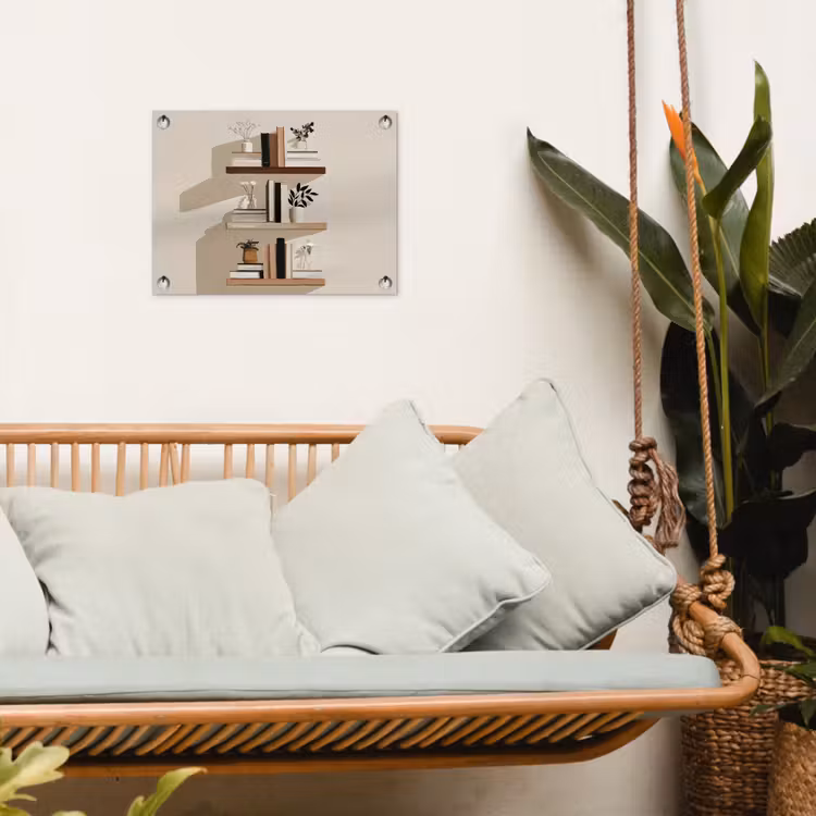 Plankjes - Boeken - Vaasjes - Planten tuinposter los doek klein -sfeer7