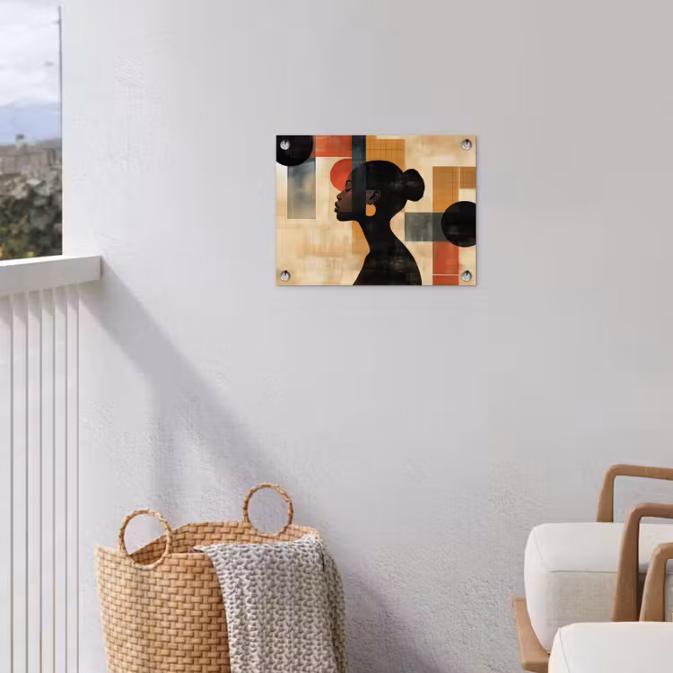 Zijaanzicht - Vrouw - Vormen tuinposter los doek klein -sfeer8