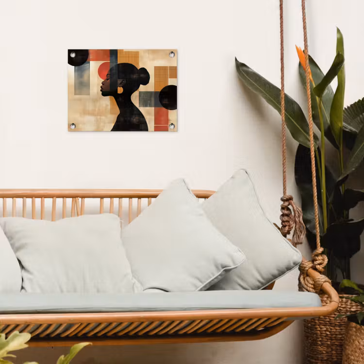 Zijaanzicht - Vrouw - Vormen tuinposter los doek klein -sfeer7