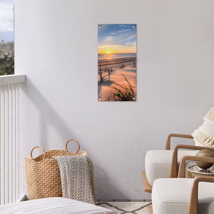 Zandpad bij Zonsondergang tuinposter los doek klein -sfeer8
