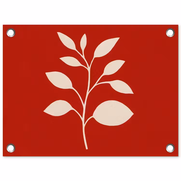 Silhouet - Bladeren - Tak tuinposter los doek klein -3d