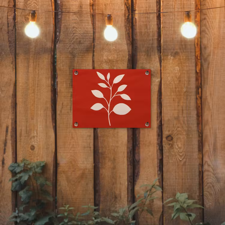 Silhouet - Bladeren - Tak tuinposter los doek klein -sfeer1