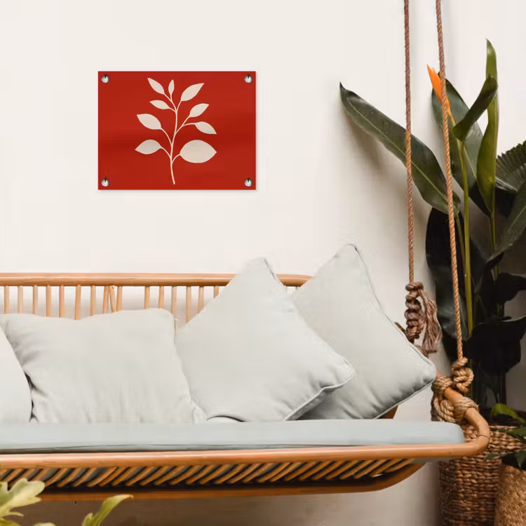 Silhouet - Bladeren - Tak tuinposter los doek klein -sfeer7