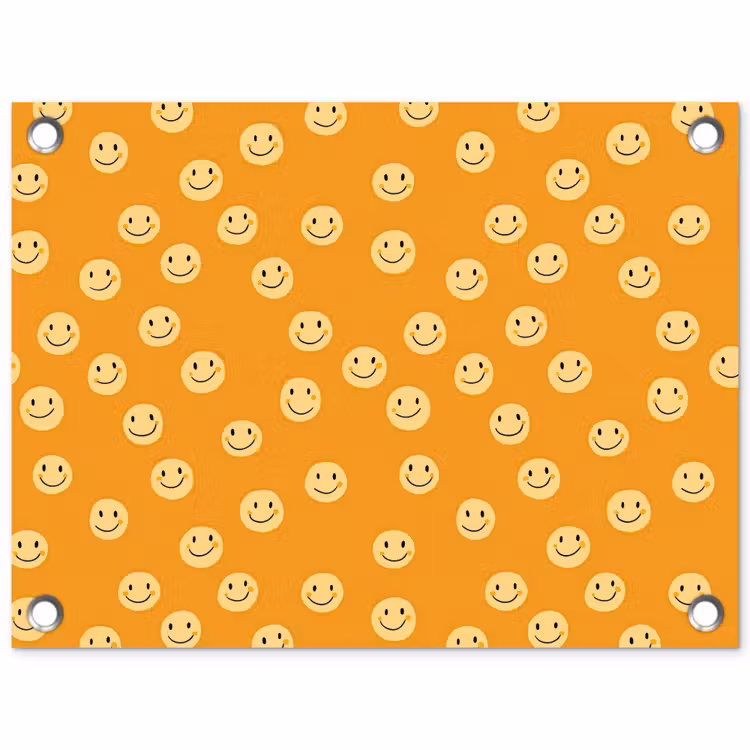 Smileys - Retro - Heel tuinposter los doek klein 239 -3d