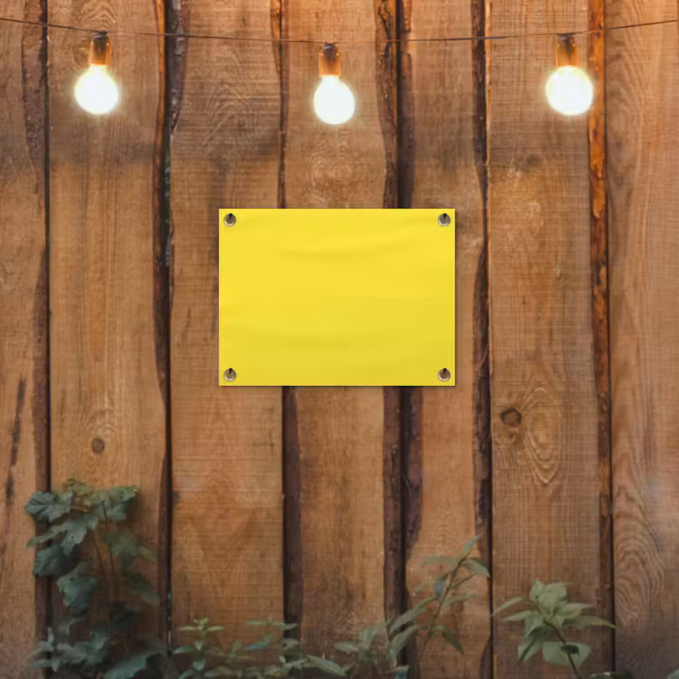 Soft - Custard - Geel tuinposter los doek klein 239 -sfeer1