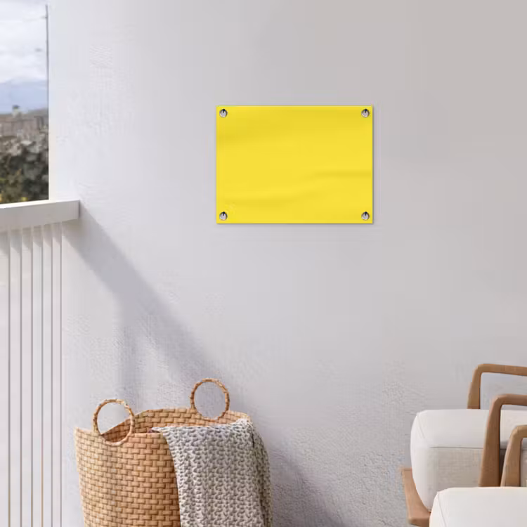 Soft - Custard - Geel tuinposter los doek klein 239 -sfeer8