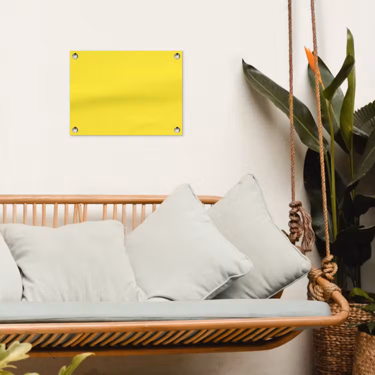 Soft - Custard - Geel tuinposter los doek klein 239 -sfeer7