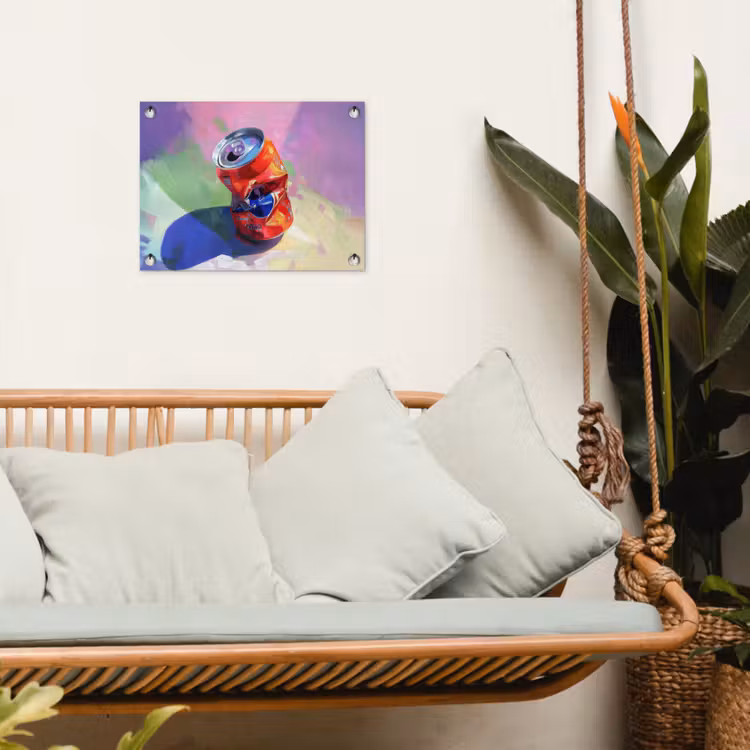 Frisdrank - Blik - Paars tuinposter los doek klein -sfeer7