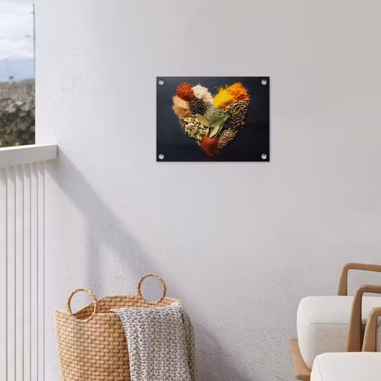 Specerijen - Mix - Hartvorm - Zwart tuinposter los doek klein -sfeer8
