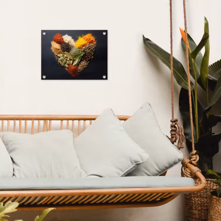 Specerijen - Mix - Hartvorm - Zwart tuinposter los doek klein -sfeer7