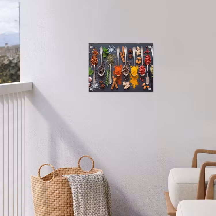 Kruiden - Lepels - Culinair - Kleurrijk - Sfeervol tuinposter los doek klein -sfeer8