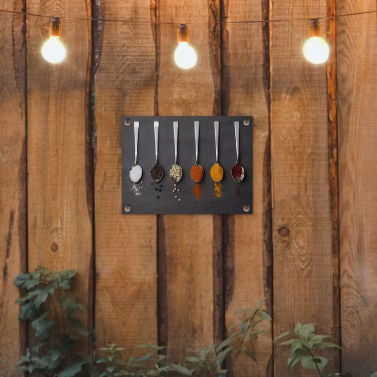 Specerijen - Lepels - Tafel - Rustiek - Kruiden tuinposter los doek klein -sfeer1