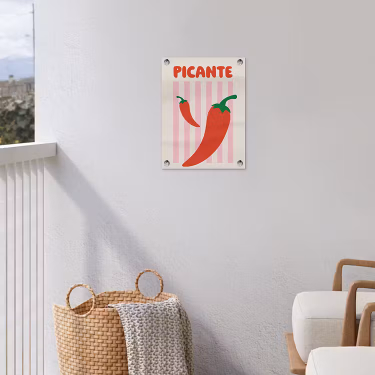 Pittig - Pepers - Rood tuinposter los doek klein -sfeer8