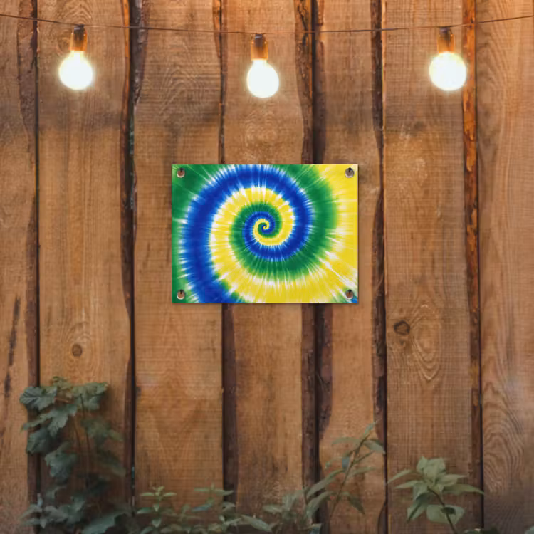 Spiraal - Groen - Draaiend tuinposter los doek klein -sfeer1