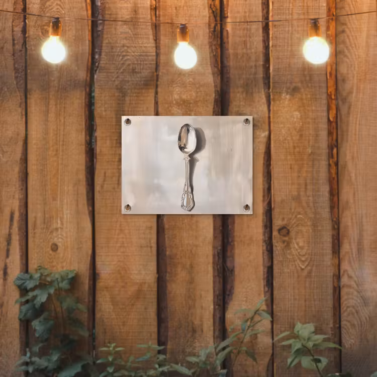 Lepel - Verf - Zilver tuinposter los doek klein -sfeer1