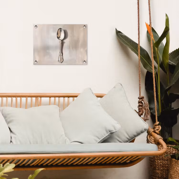 Lepel - Verf - Zilver tuinposter los doek klein -sfeer7