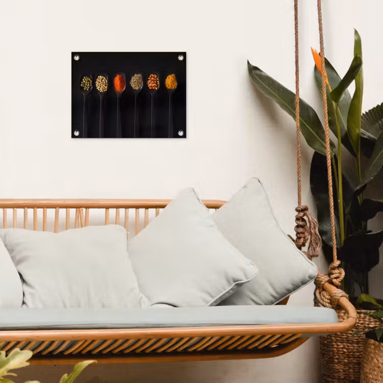 Lepels - Specerijen - Zwart - Kruiden - Rustiek tuinposter los doek klein -sfeer7