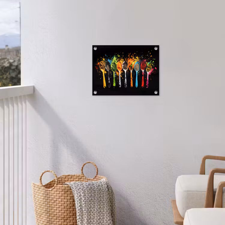 Lepels - Kruiden - Modern - Graffiti - Verf - Kleurrijk tuinposter los doek klein -sfeer8