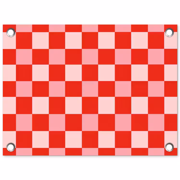 Vierkant - Klassiek - Rood tuinposter los doek klein 239 -3d