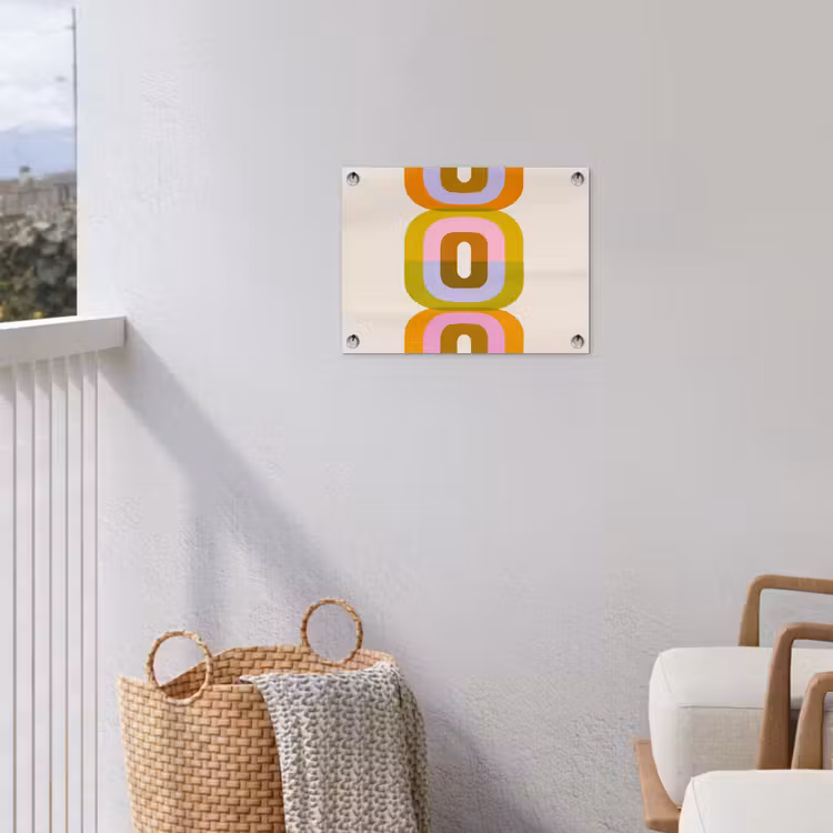 Stapel - Vormen - Geblokt - Oranje tuinposter los doek klein -sfeer8