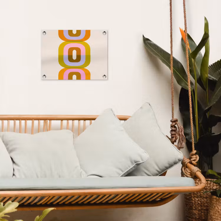 Stapel - Vormen - Geblokt - Oranje tuinposter los doek klein -sfeer7
