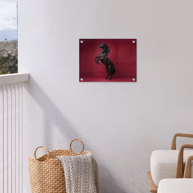 Hengst - Steigert - Rood tuinposter los doek klein -sfeer8